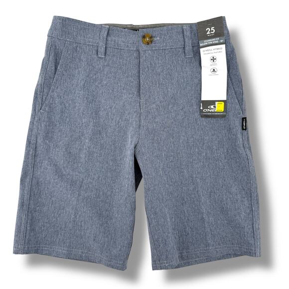 O'Neill Hybrid Hyperfreak Shorts Boys Size 25 Gray Flat Front - Picture 1 of 5
